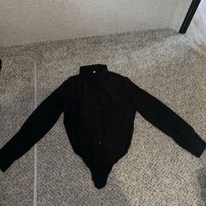 All black button up blouse